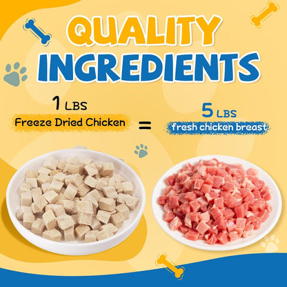 Gazeupon Freeze Dried Chicken Dog & Cat Treats, Single Ingredient | High Protein Training Treats, Food Topper for Picky Eaters, Grain Free, Natural Snacks for Puppies and Adult Dogs, 10.58 Oz2