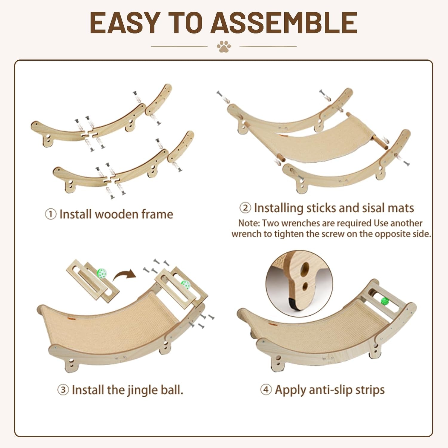 31-5-sisal-cat-scratcher-bed-with-bell-balls-wooden-cat-furniturexxl-cat-scratching-post-for-indoor-cats-hammock-natural-sisal-cat-scratch-anti-slip-and-stable-without-shaking-easy-to-install
