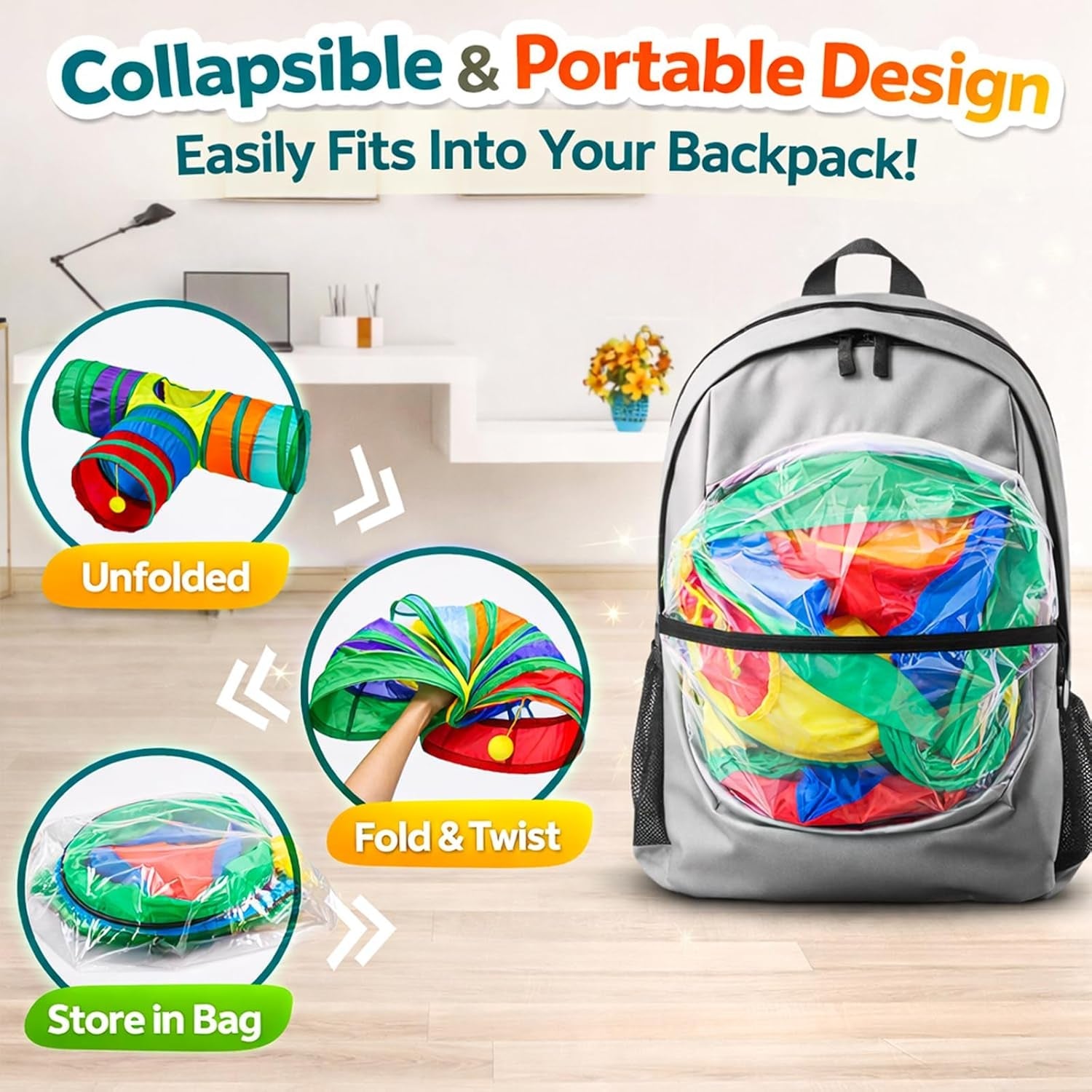 mechpia-rabbit-toys-3-way-buuny-hideout-foldable-rabbit-tunnel-and-tubes-for-rabbit-guinea-pig-chinchilla-ferret-rat