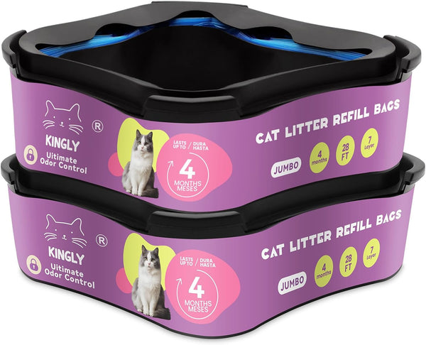 Premium Cat Litter Refill Bags |Jumbo 28FT 2-Pack | Lasts up to 8 Months | 2 Cartridges for Superior Odor Control1
