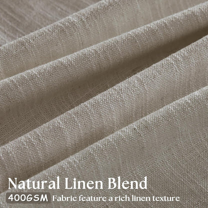 Burlywood Birch Pinch Pleated Linen 90 Inch Curtains 2 Panels | Thick Linen Textured, Flax Burlap Taupe, Pinch Pleat Drapes 90 Inches Long, Semi Sheer Curtains, for Dining Bedroom Office3