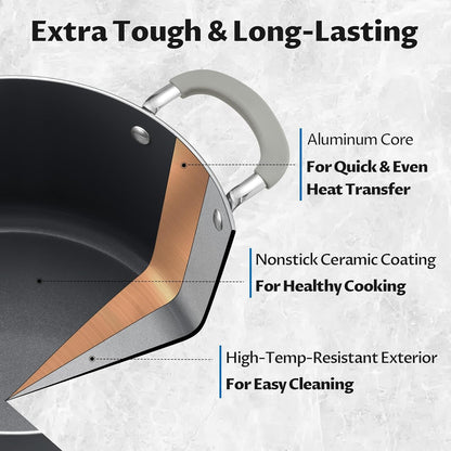 12QT Non Stick Stock Pot with Lid, Ceramic Big Cooking Pot for Soup | Stay-Cool Silicone Handles6