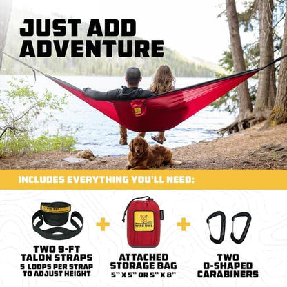 Camping Hammock – up to 500Lbs Portable Hammock with Tree Straps - Travel, Backpacking, Hiking, Outdoors Camping Gear - Single or Double4