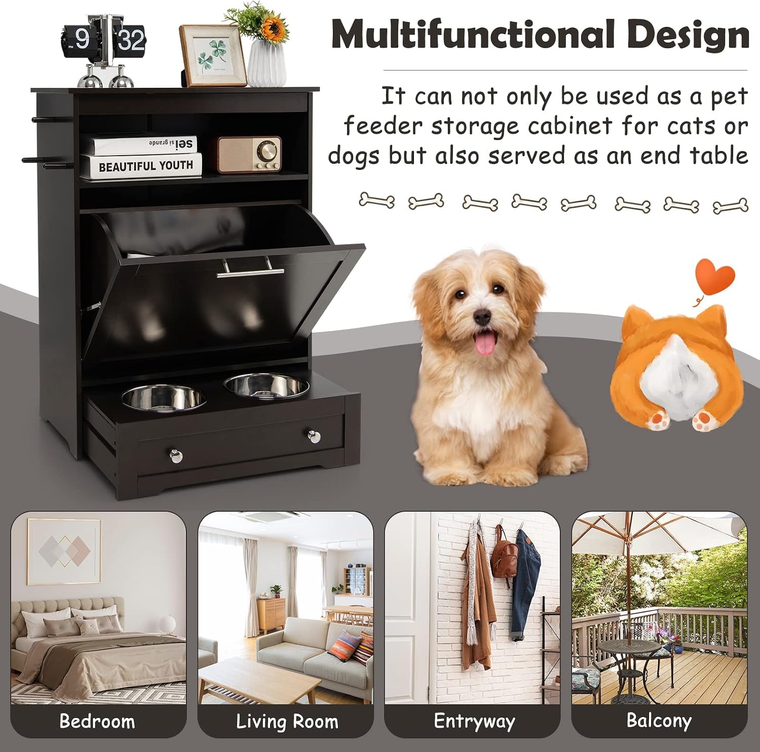 dog-food-cabinet-feeding-station-with-2-raised-bowls-pull-out-elevated-dog-bowl-storage-3-hangers-pet-feeder-toy-leashes-organizer-brown