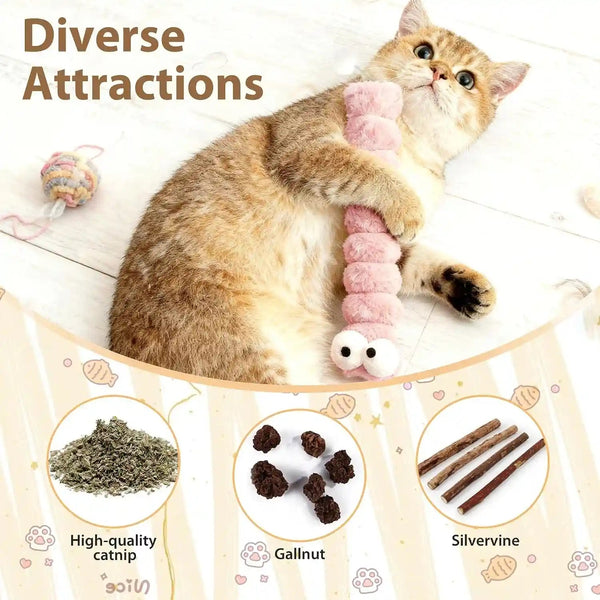 Cat Toys Pillows 3 Pack, 13” Cat Kicker Toys with Catnip Inside, Durable Interactive Cat Toys for Indoor Cats, Soft Kick Sticks for Exercise & Play3