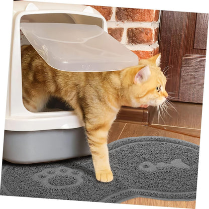 Cat Litter Box Mat PVC Cat Bowl Mat: Nonslip Waterproof for Litter Box That Ches - for under Pet Food Bowl, 17.7 X 10.2 X 0.2 Inch8