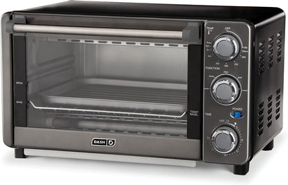 Express Toaster Oven - Space-Saving Countertop Design - Versatile Use with Adjustable Temperature Dial & Quick Heat-Up System - Dishwasher Safe Accessories - Bake, Broil & Toast - Black1
