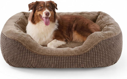 INVENHO Medium Dog Beds for Medium Dogs Washable, Rectangle Dog Bed Medium Size Dog, Orthopedic Dog Bed, Warming Soft Calming Sleeping Puppy Bed Durable Pet Bed with Anti-Slip Bottom M(30"X24"X9")33