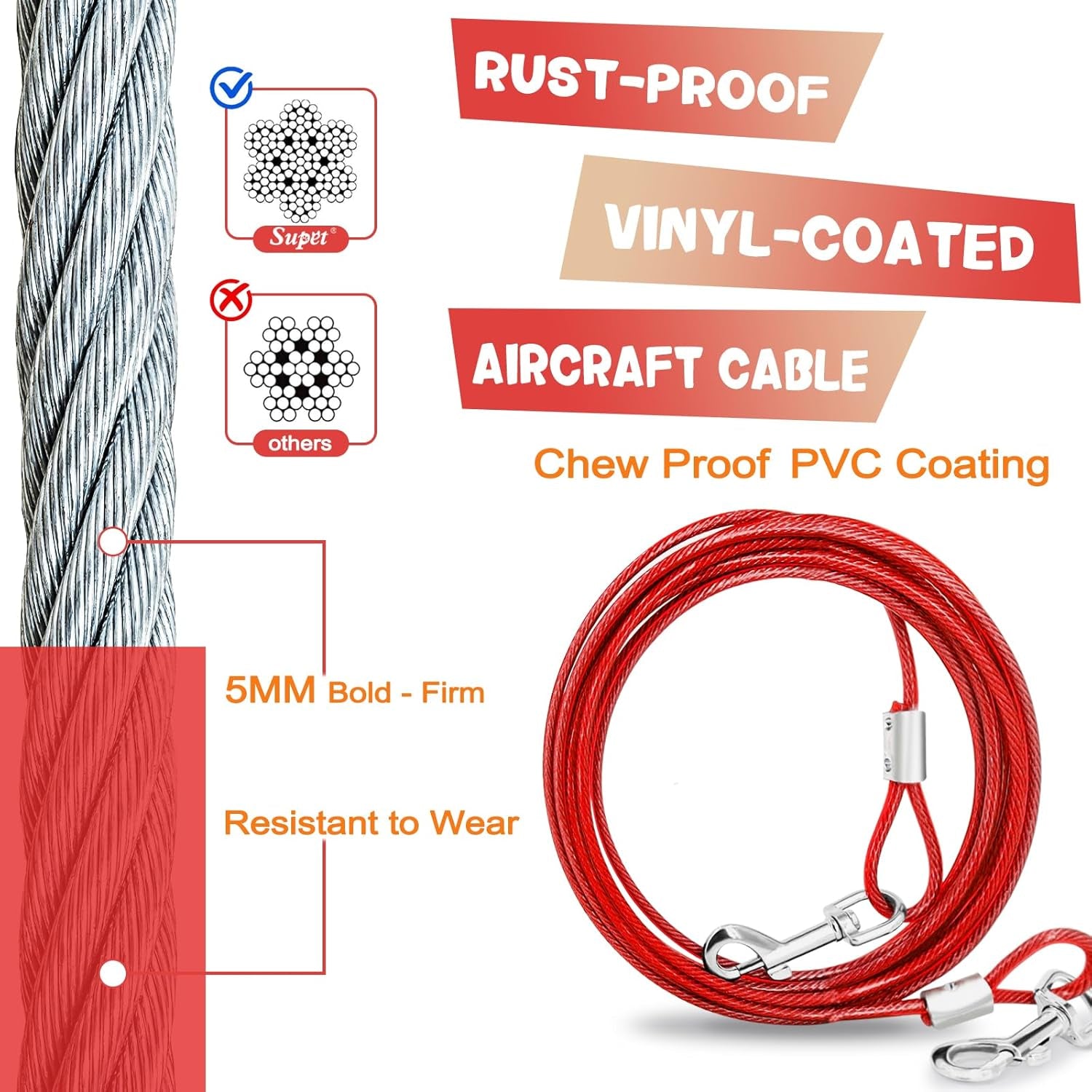supet-dog-tie-out-cable-and-stake-32-16-10-ft-outdoor-yard-and-camping-for-medium-to-large-dogs-up-to-125-lbs-16-stake-32-16-10-ft-cable-with-durable-spring-and-metal-hooks-for-outdoor