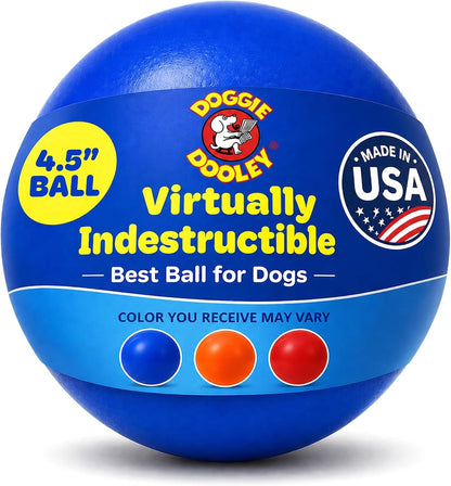 Doggie Dooley Virtually Indestructible Dog Ball - 10 Inch Hard Plastic Interactive Dog Toy for Large Breeds over 45+ Lbs - Built for Herding & Push Play - Floats in Water, Made in USA - Red10