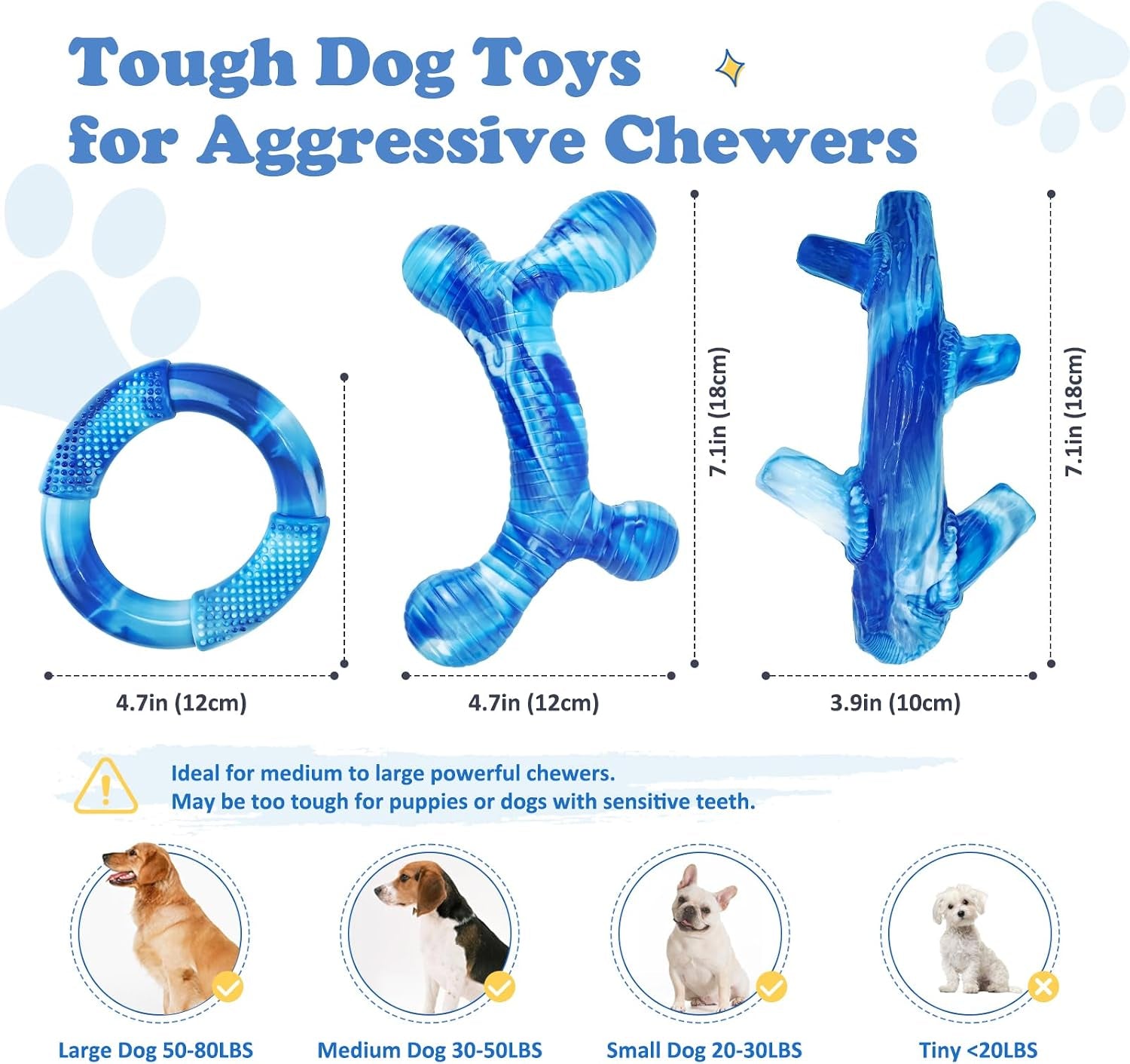 furdog-3pack-dog-toys-for-aggressive-chewers-dog-chew-toy-tough-dog-toys-to-keep-them-busy-bacon-flavor-teething-chew-toys-dental-health-for-large-medium-small-breeds-blue