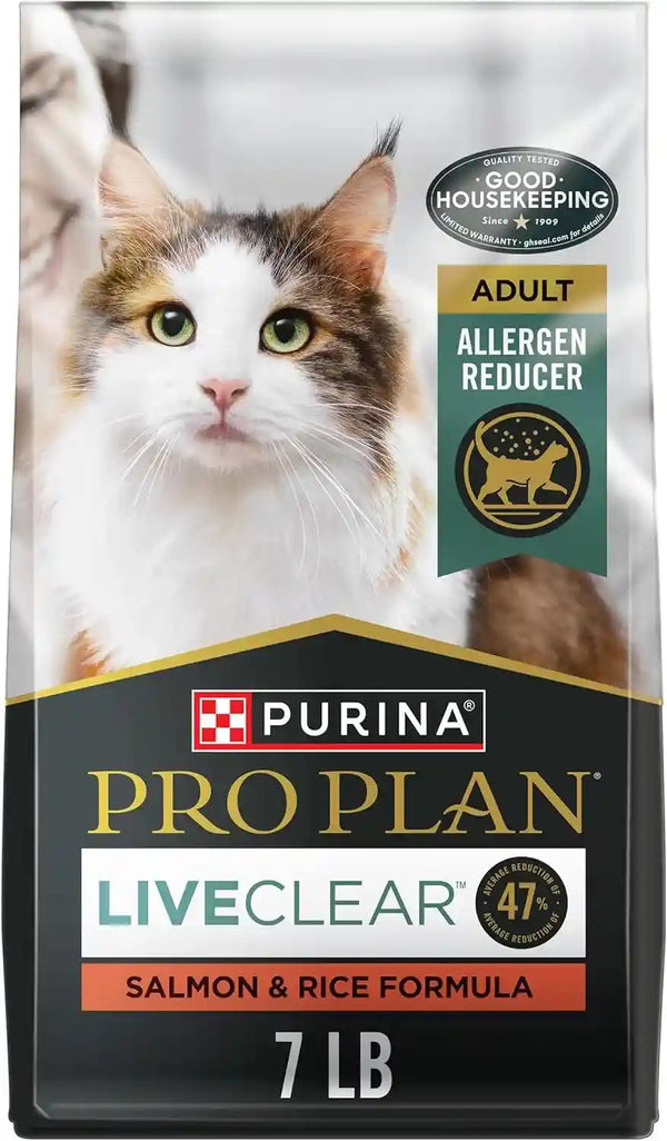 Purina Pro Plan Allergen Reducing, High Protein Cat Food, LIVECLEAR Salmon and Rice Formula - 7 Lb. Bag1