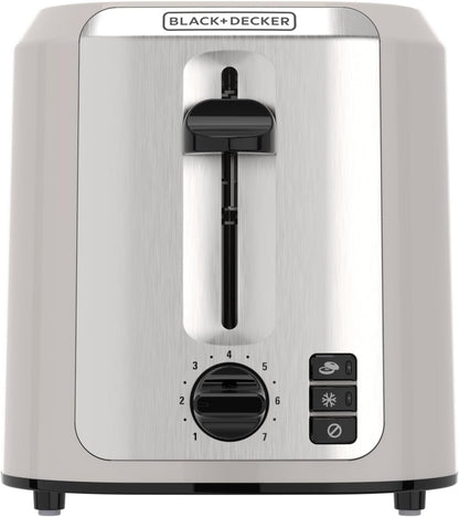 BLACK+DECKER 2-Slice Toaster with Extra-Wide Slots, Baked Stone | Extra-Wide Toaster with 7 Shade Settings, Bagel Mode, Frozen Function and Removable Crumb Tray.1