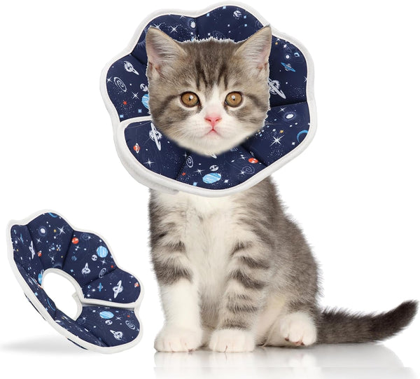 Soft Cat Cone, Adjustable Recovery Collar after Surgery to Prevent Licking Wound, Protective Cat Neck Cone, Comfortable Pet Elizabethan Collar for Cats Kittens and Puppies (M)7