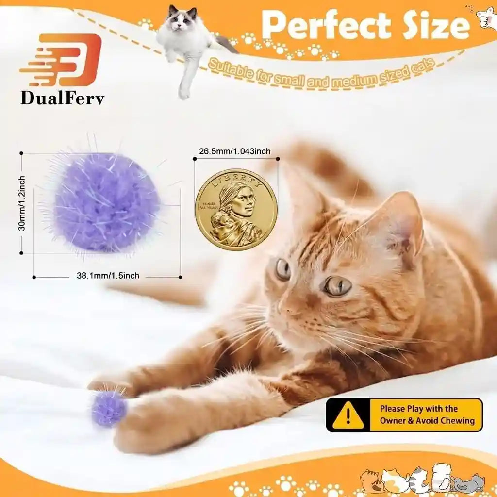 df-dualferv-60-pcs-cat-pom-pom-balls-interactive-cat-toys-sparkle-balls-for-cats-extra-large-and-fuzzy-for-exercise-and-entertainment-multicolor-1-5-inch
