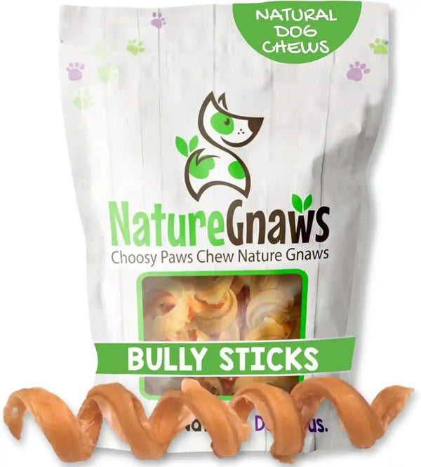 Nature Gnaws Bully Stick Springs for Dogs 7-8" (6 Count) - Long Lasting for Aggressive Chewers - Natural Curly Beef Dog Chew Bones - Rawhide Free14