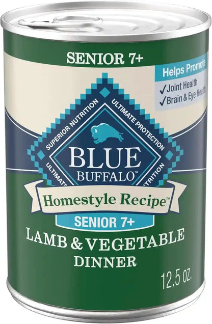 Blue Buffalo Homestyle Recipe Chicken & Vegetable Dinner Paté Natural Wet Dog Food for Senior 7+ Dogs, Made with Natural Ingredients, Vitamins & Minerals, 12.5-Oz. Can (12 Count)13