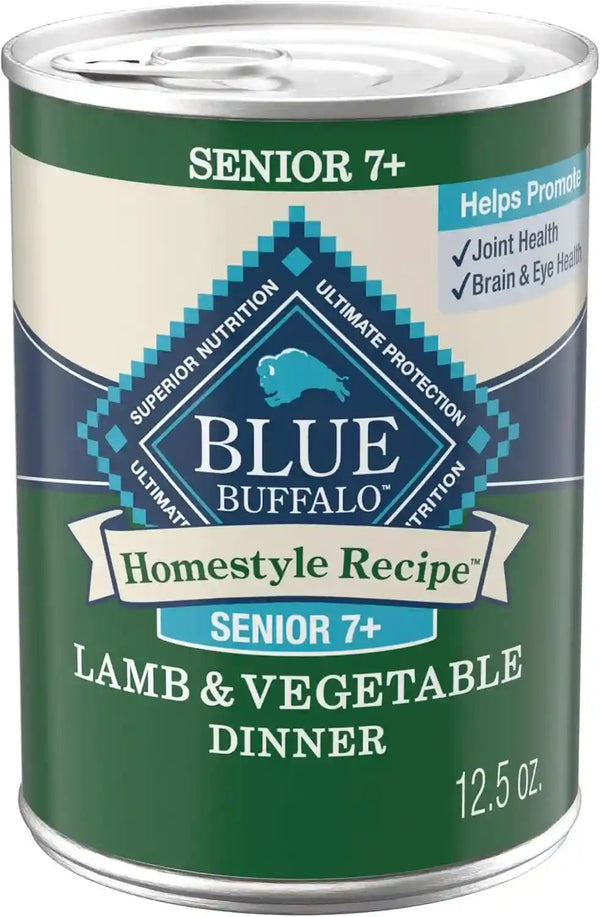 Blue Buffalo Homestyle Recipe Chicken & Vegetable Dinner Paté Natural Wet Dog Food for Senior 7+ Dogs, Made with Natural Ingredients, Vitamins & Minerals, 12.5-Oz. Can (12 Count)13