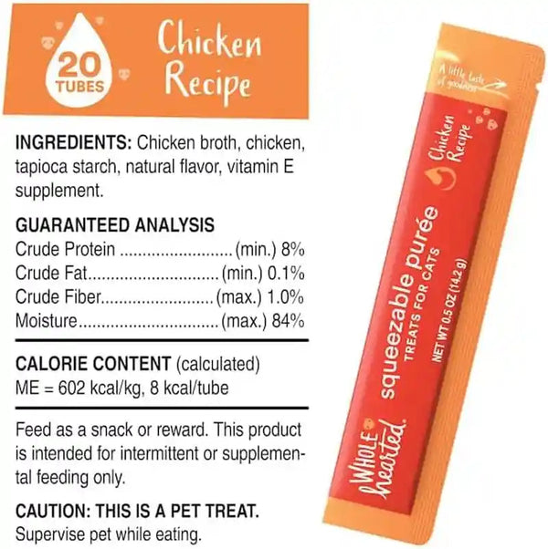 Wholehearted by Petco Squeezable Puree Cat Treat Variety Pack 0.5 Oz. Count of 505