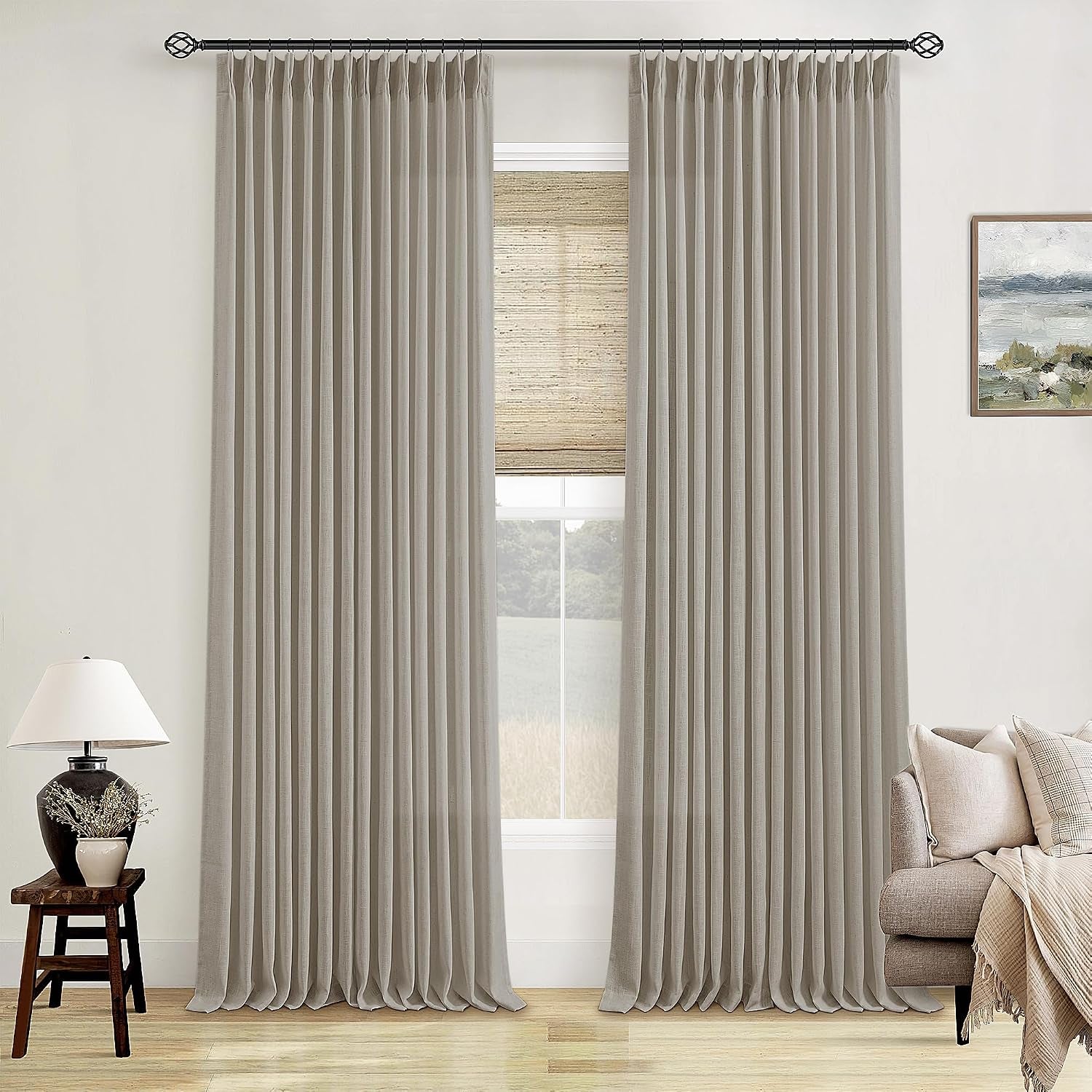 burlywood-birch-pinch-pleated-linen-90-inch-curtains-2-panels-thick-linen-textured-flax-burlap-taupe-pinch-pleat-drapes-90-inches-long-semi-sheer-curtains-for-dining-bedroom-office