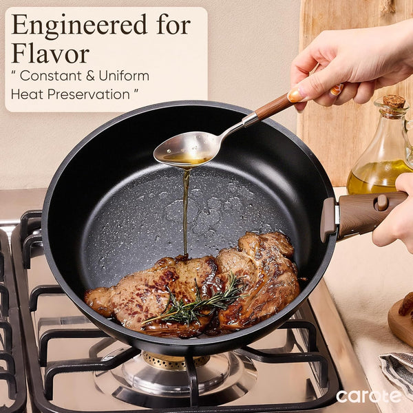 19Pcs Pots and Pans Set Non Stick, Detachable Handle Cookware Set | Induction Compatible, Dishwasher & Oven Safe, Space Saving, for Camping/Rv/Traveling, Kitchen Cooking Set, Black5