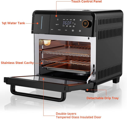 Air Fryer Toaster Oven Combo – 11-In-1 Countertop Convection Steam Oven with Air Fryer, Steam, Dual Cook, Bake, Roast, Dehydrate, 90–430°F, Self-Cleaning, 16Qt Capacity8
