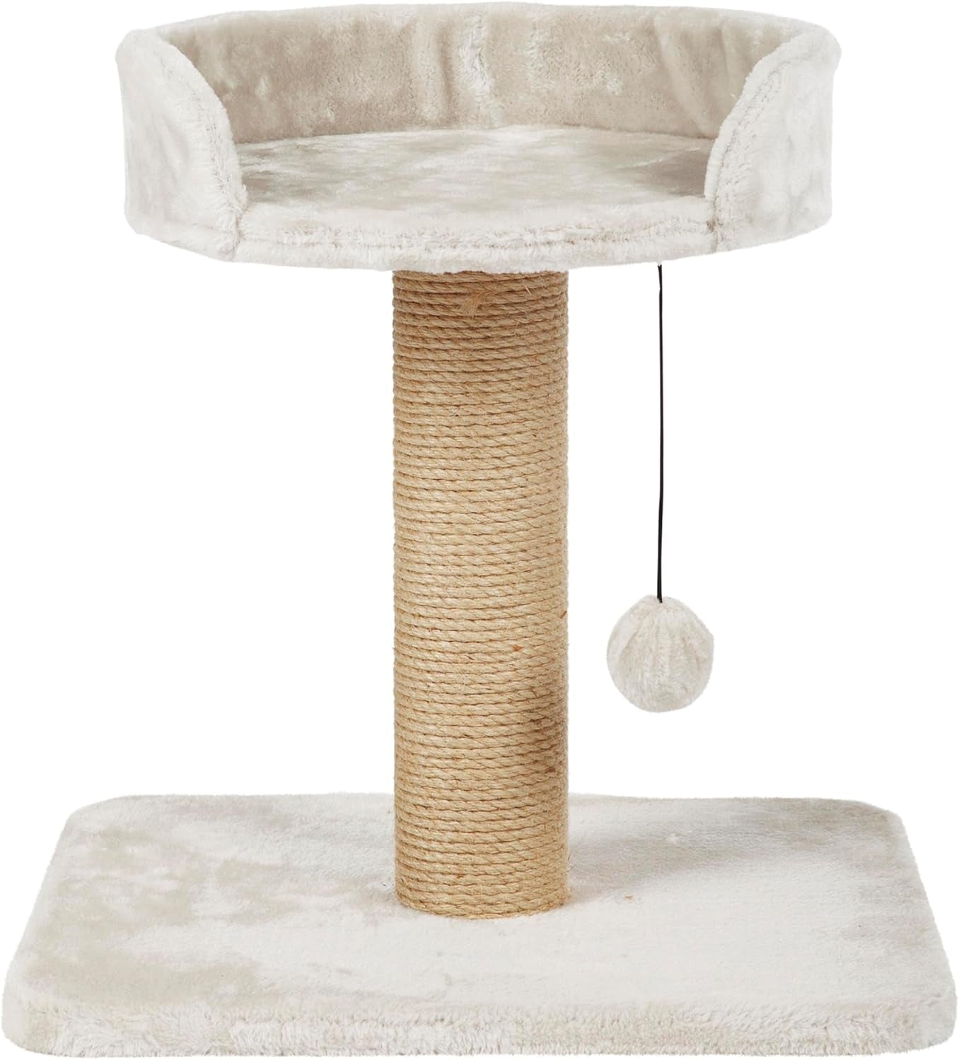 trixie-mica-18-in-cat-tree-for-kittens-indoor-jute-scratching-post-cat-furniture-padded-platform-dangling-toy-greige