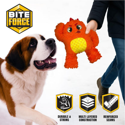 Bite Force Dog Toy - Large Durable & Strong Plush Orange Monster Dog Toy, Kevlar-Reinforced for Aggressive Chewers3