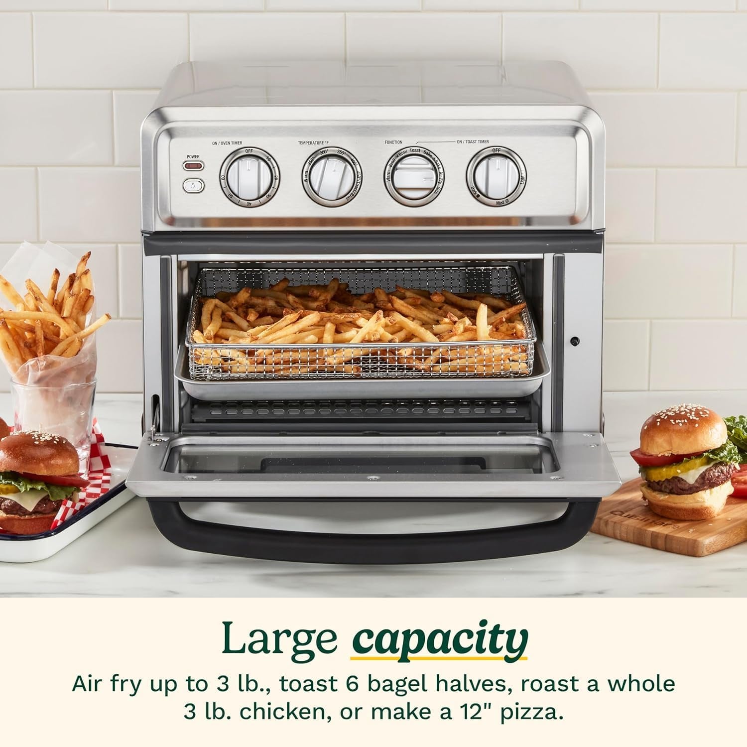 air-fryer-toaster-oven-1800w-8-in-1-with-air-fry-convection-broil-warm-0-6-cubic-feet-60-minute-timer-toa-70nas-stainless-steel-1800w-power-0-6-cu-ft-capacity-convection-broil-and-warm-modes-60-minute-timer