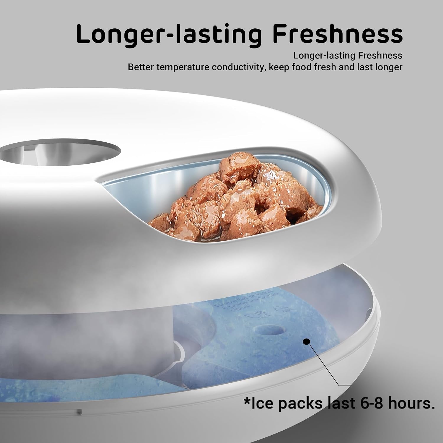 ipettie-donut-frost-wifi-6-meal-automatic-wet-food-feeder-with-ice-packs-stainless-steel-tray-version-app-control-programmable-timer-for-senior-and-weak-pets-holds-6-x-lb-of-food-white