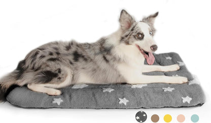 Mora Pets Cat Bed for Indoor Cats Washable Dog Crate Pad Cute Star Dog Bed Mat for Small Dogs Pet Kennel Pad for Cage Soft Flat Puppy Kitten Cushion Sleeping Anti-Slip Grey 22 X 1322