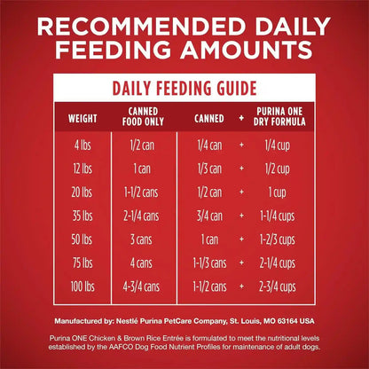 Purina ONE Classic Ground Chicken and Brown Rice Entree Adult Wet Dog Food - (Pack of 12) 13 Oz. Cans8