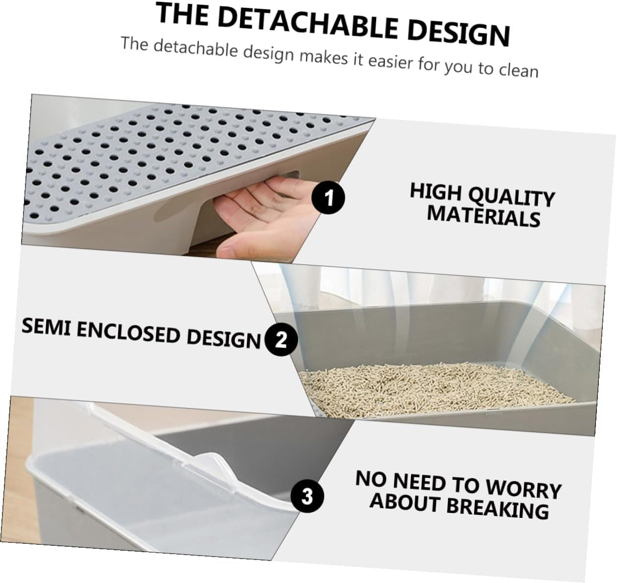 supvox-cat-litter-pan-toilet-semi-enclosed-anti-splash-resistant-plastic-litter-box-with-removable-cover-small-gray-for-kitten-housebreaking-and-indoor-use