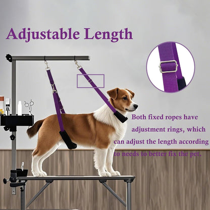 Pet Grooming Loop and Belly Strap for Dogs with Extension Strap, Nylon Restraint Noose Adjustable Slip Rope Dog Grooming Supplies for Dog Grooming Arm and Pet Grooming Table - 3 Pack3