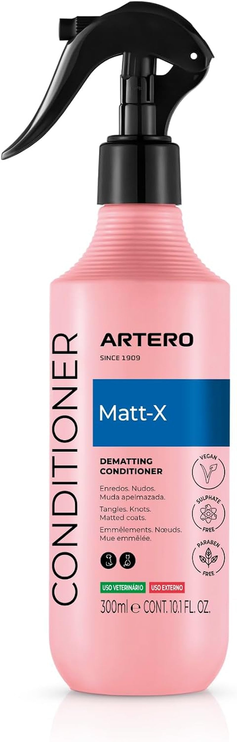 artero-matt-x-ultra-dematting-spray-for-dogs-cats-professional-detangler-conditioner-fast-tangle-removal-soft-shiny-coat-finish-10-1-fl-oz