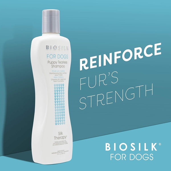Biosilk for Dogs Puppy Tearless Shampoo, Gentle Dog Wash with Silk Proteins, Paraben and Sulfate Free Formula Helps Clean and Condition Coats for Puppies and Dogs, 12 Fl Oz | Paraben- and Sulfate-Free Formula with Silk Proteins Cleans and Conditions Puppy Coats3