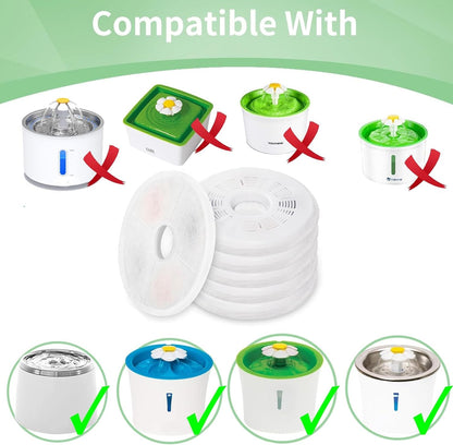 8 Pack Cat Water Fountain Replacement Filters Fit for 3L Flower Water Dispenser Automatic Pet Dog Cat Fountain Filter2