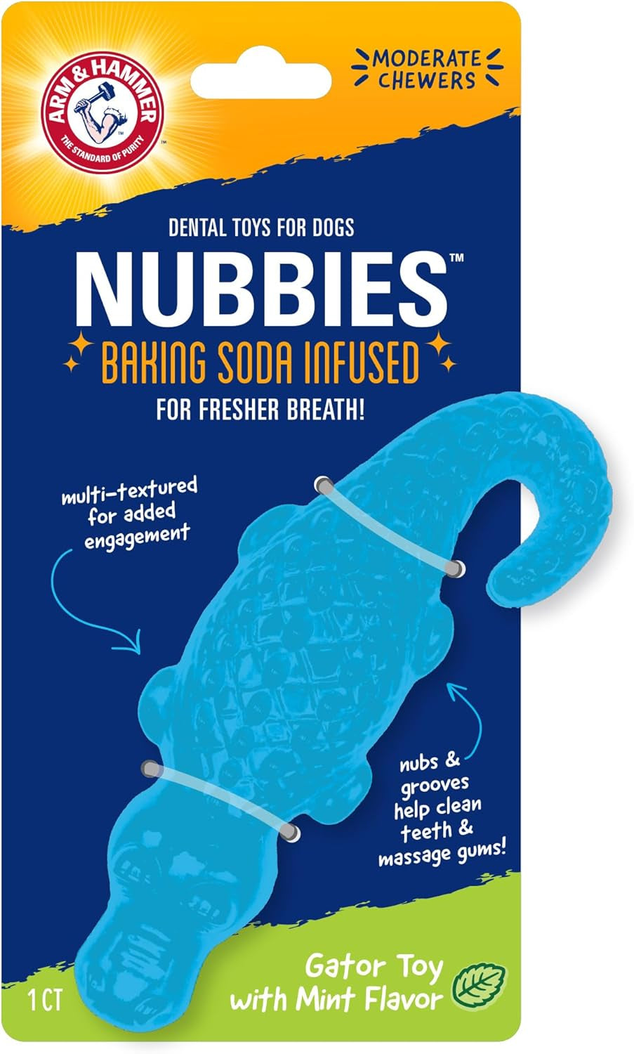 arm-and-hammer-nubbies-t-bone-dental-dog-chew-toy-with-peanut-butter-flavor-tpr-nubs-clean-teeth-and-gums-durable-nylon-chew-for-aggressive-chewers-helps-reduce-plaque-and-tartar