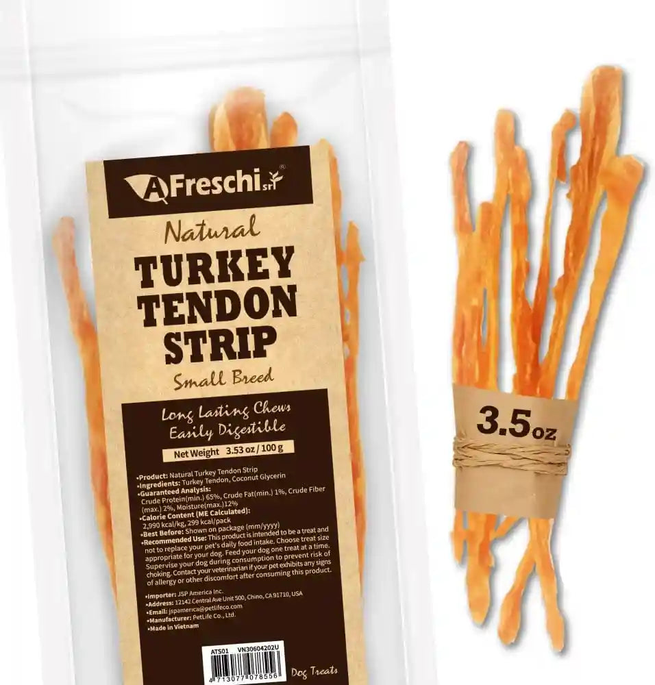 a-freschi-srl-turkey-tendons-for-dogs-usa-sourced-human-grade-rawhide-free-long-lasting-puppy-chews-all-natural-hypoallergenic-dog-treats-for-small-breeds-strips-3oz-pack