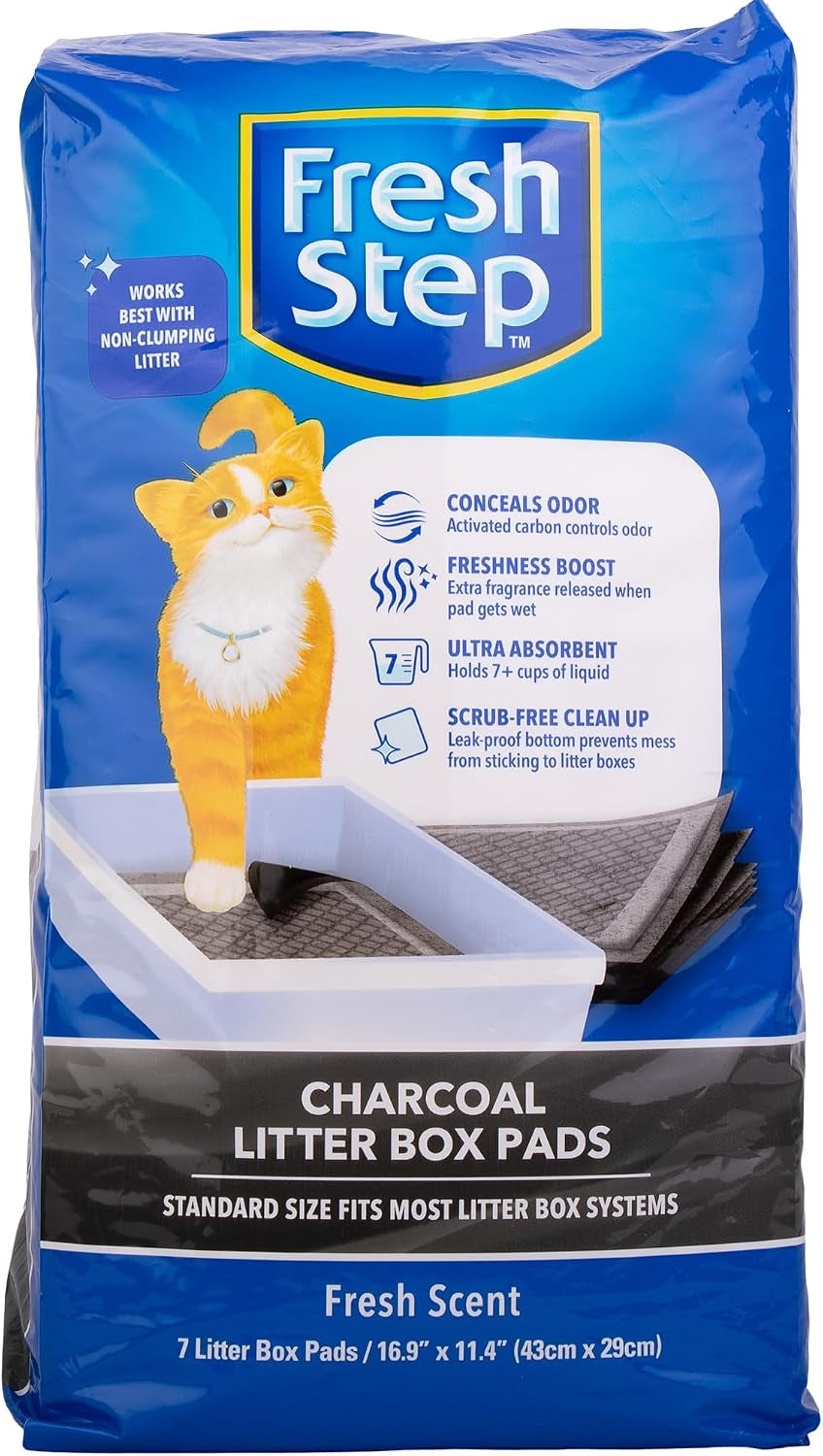 fresh-step-charcoal-litter-box-pads-with-activated-carbon-for-odor-control-ultra-absorbent-with-leak-proof-bottom-for-scrub-free-cleanup-16-9-x-11-4-inches-7-count
