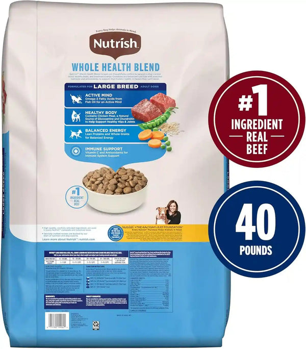 Nutrish Large Breed Dry Dog Food with Beef, 40 Lb. Bag (Rachael Ray) | Pea, Carrot & Brown Rice Recipe, Made with Real Protein to Support Lean Muscle Mass & Healthy Organs2