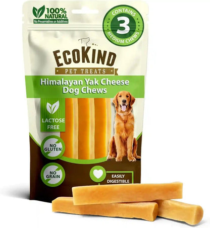 Ecokind Yak Cheese Himalayan Dog Chews, Yak Chews for Large Dogs, 4-5 Bones | 1 Lb, Long Lasting for Aggressive Chewers, Only 3 Ingredient Natural High Protein Dental Dog Treats, No Additives or Lactose20