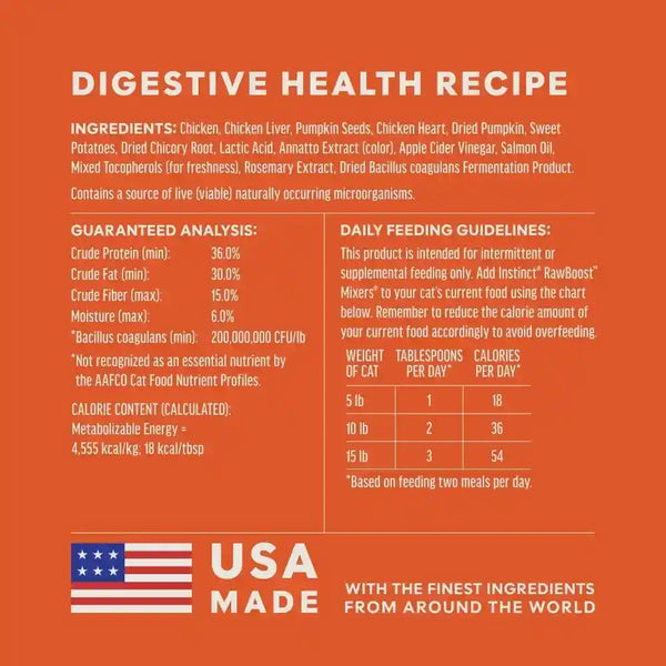 Instinct Freeze Dried Mixers, Cat Food Toppers, Digestive Health, 5.5 Oz | Freeze-Dried Raw Meal Topper or Treat, Functional Whole Foods, Fiber, and Probiotics for Gut Support8