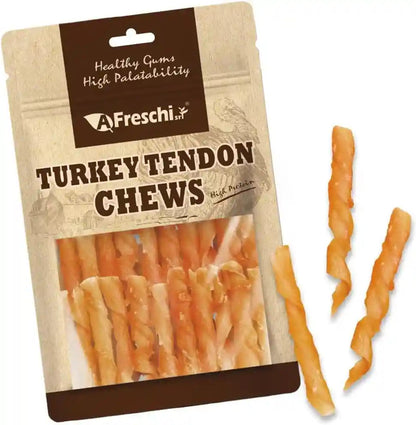 Afreschi Turkey Tendons Dog Treats, Braided Sticks, 3.5 Oz | Rawhide-Free Puppy Chews12