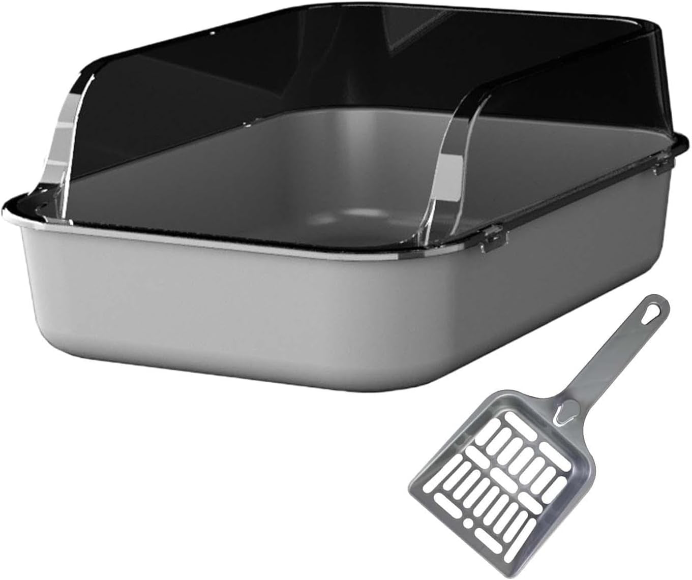 open-litter-box-semi-enclosed-cat-toilet-sand-box-bedpan-container-for-indoor-cats-and-young-kittens-gray