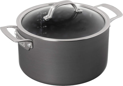 Viking Dutch Oven Non Stick, 6 Quart Hard Anodized Nonstick Cookware Pot with Glass Lid, Dishwasher and Oven Safe, Induction Ready, Gray1