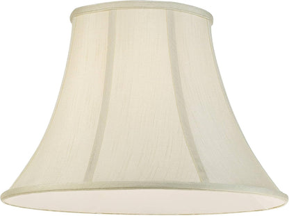 Creme Extra Large Fabric Bell Set of 2 Lamp Shades 9X18X13 (Spider) | 9" Top X 18" Bottom X 13" High Replacement for Table + Floor Lamps Flared Shade Pre-Assembled Cream Harp + Finial Fitting3