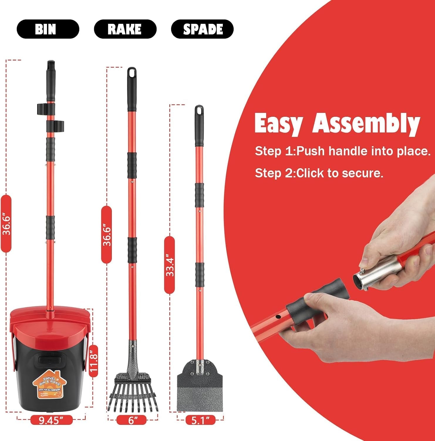 huzsv-dog-pooper-scooper-with-bag-attachment-swivel-bin-heavy-duty-metal-rake-and-spade-set-non-breakable-poop-scoop-for-large-small-dogs-100-waste-bags-for-grass-dirt-gravel