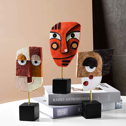 Wink - Handcrafted Statues Resin Abstract Sculpture for Home Decor Modern,African Art Tribal Figurines Decorations Items Accents Influencer Picks for Bookshelf,Tv Stand,Living Room,Nightstand4