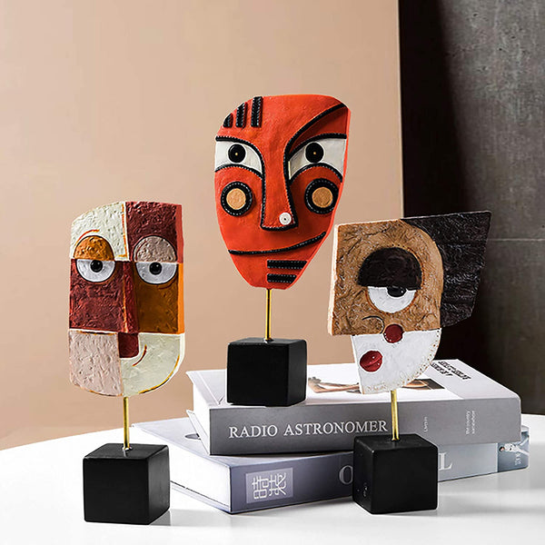 Wink - Handcrafted Statues Resin Abstract Sculpture for Home Decor Modern,African Art Tribal Figurines Decorations Items Accents Influencer Picks for Bookshelf,Tv Stand,Living Room,Nightstand4